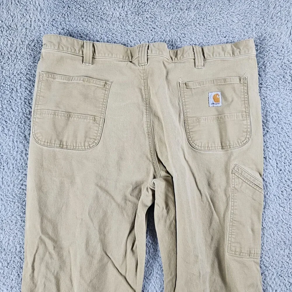 Carhartt Pants Mens 42x28 Beige Rugged Flex Relaxed Fit  102291-253 Carpenter